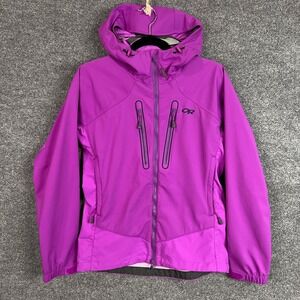 Outdoor Research Women S P Purple Full Zip Hooded Jacket Lightweight Shell